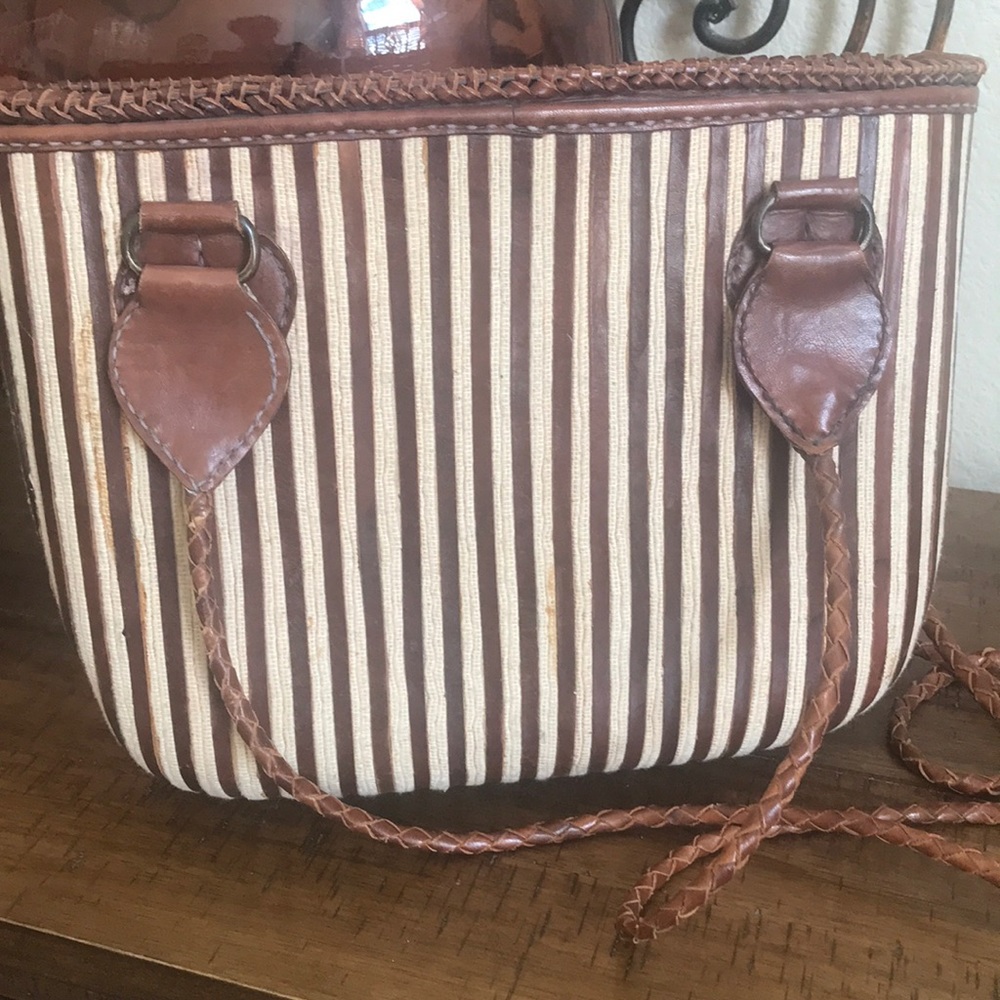 Leather and rope shoulder bag